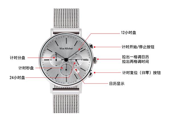 vk三盘六针的男士腕表颜值和内涵并存
