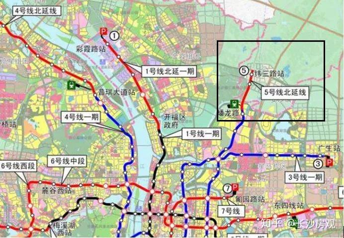 長沙地鐵5號線北延工程自緯三路站至蟠龍路站,線路長 3.