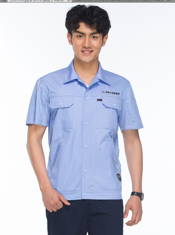 中铁十五局夏季短袖工作服定做案例