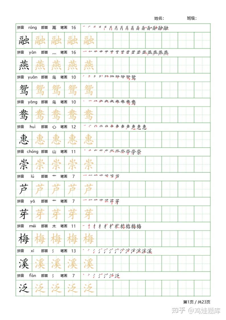 别再买字帖了!2026春三年级生字表字帖(带拼音笔顺),鸡娃群都在传 - 知乎