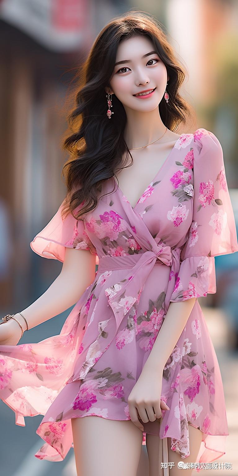 成都太古里街拍的花裙子美女