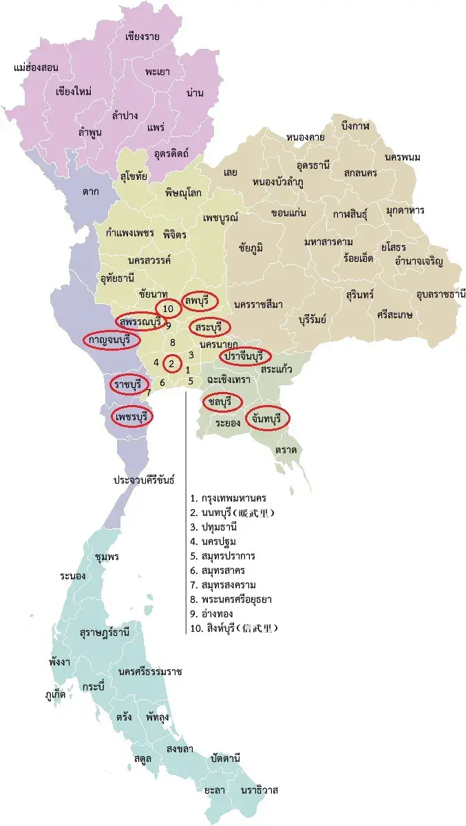 泰国尖竹汶府地图图片