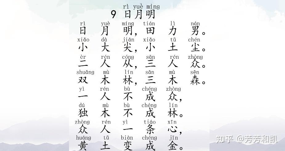 小学语文(统编版)一年级上,识字9《日月明》,知识点汇总
