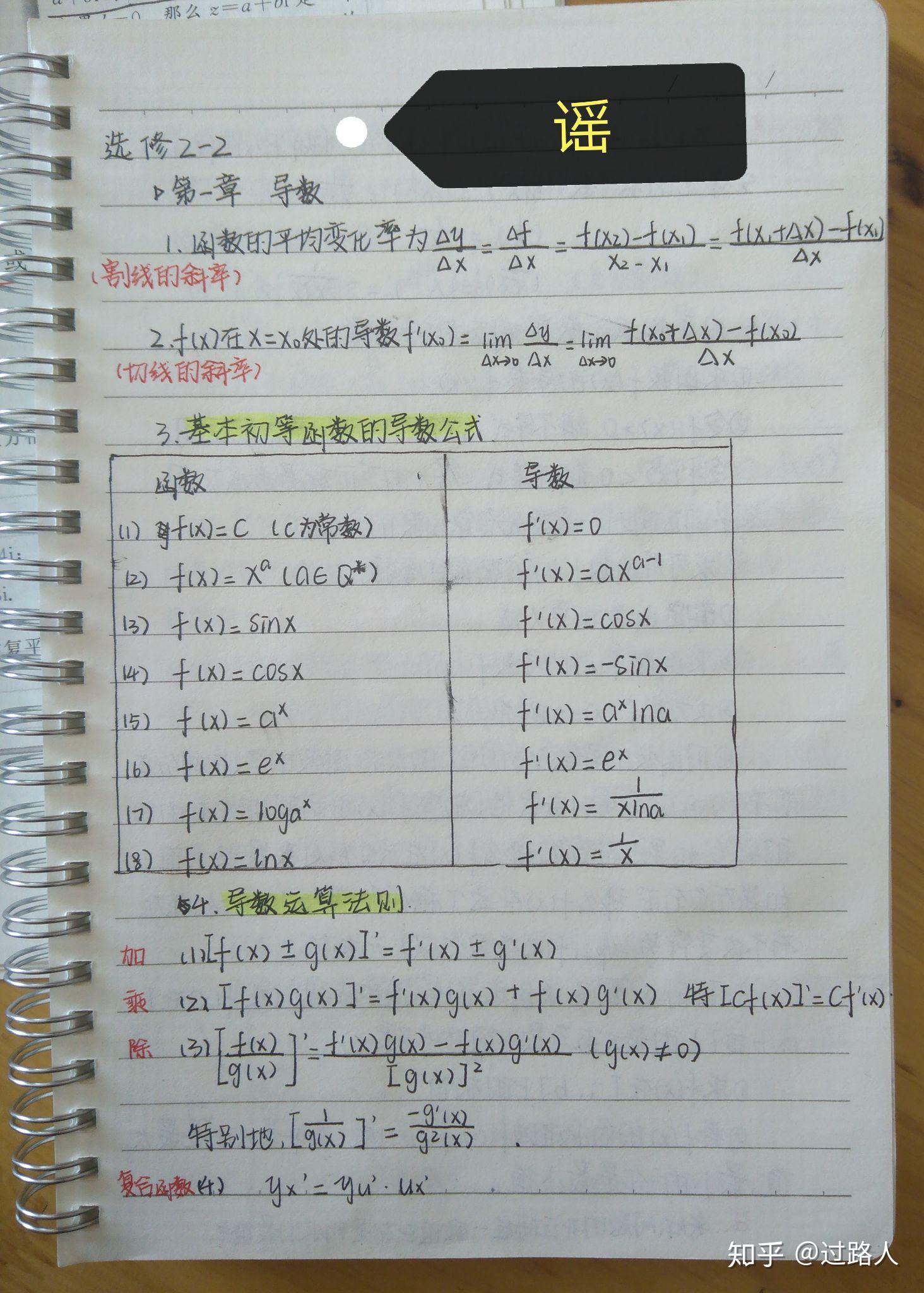 干货高中数学选修22手写笔记
