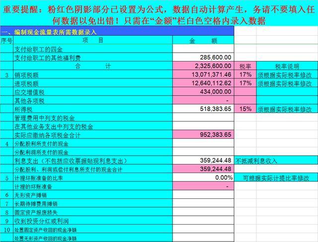 不可錯過的做賬表格編制公式附自動生成excel財務報表的模板