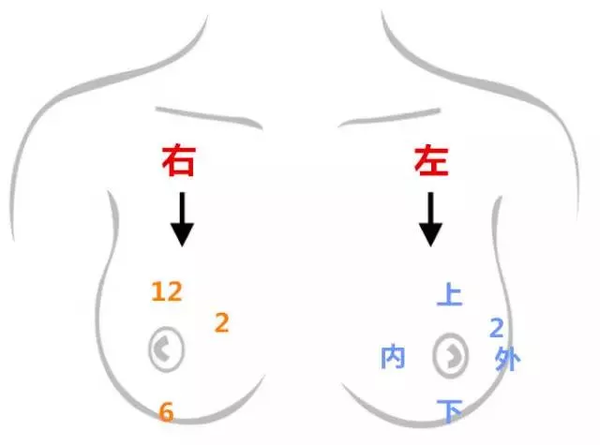 方位,是指出病变位于乳房的哪个方向目前常用方法有两种