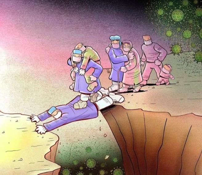 15幅感人插画展现医生与新冠病毒的战斗第一幅就看哭了