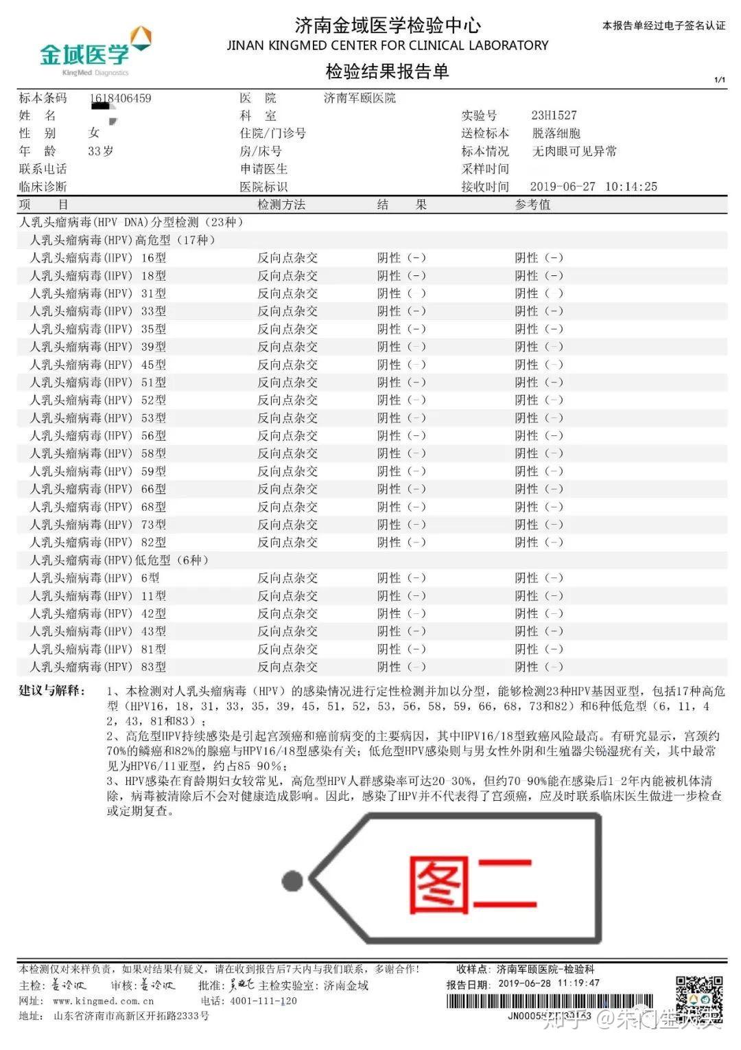 北京周女士hpv16型高危轉陰病例分享