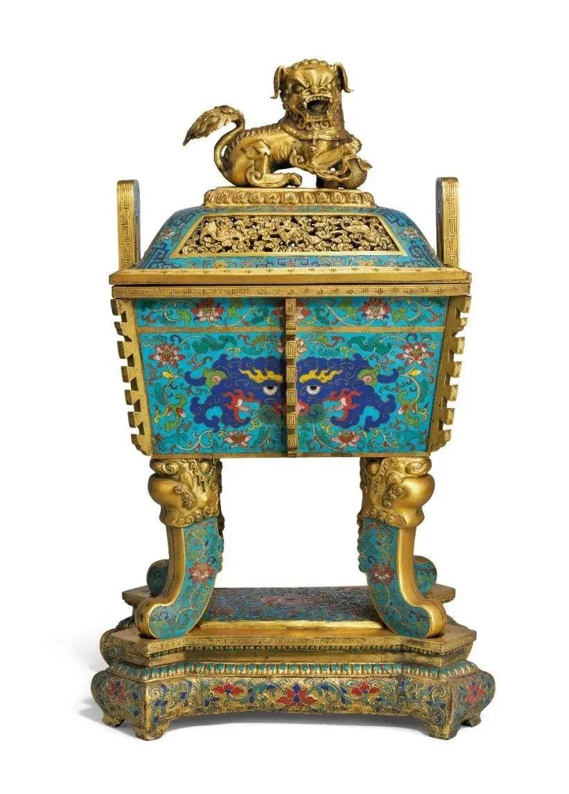 G607◇【文革期】 中国景泰藍 銅胎掏絲琺瑯富貴図瓶 一対 木製