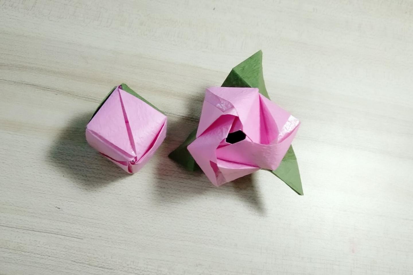 手工制作折纸大全：八瓣卷心川崎玫瑰折法视频，好看的纸玫瑰折法_哔哩哔哩 (゜-゜)つロ 干杯~-bilibili