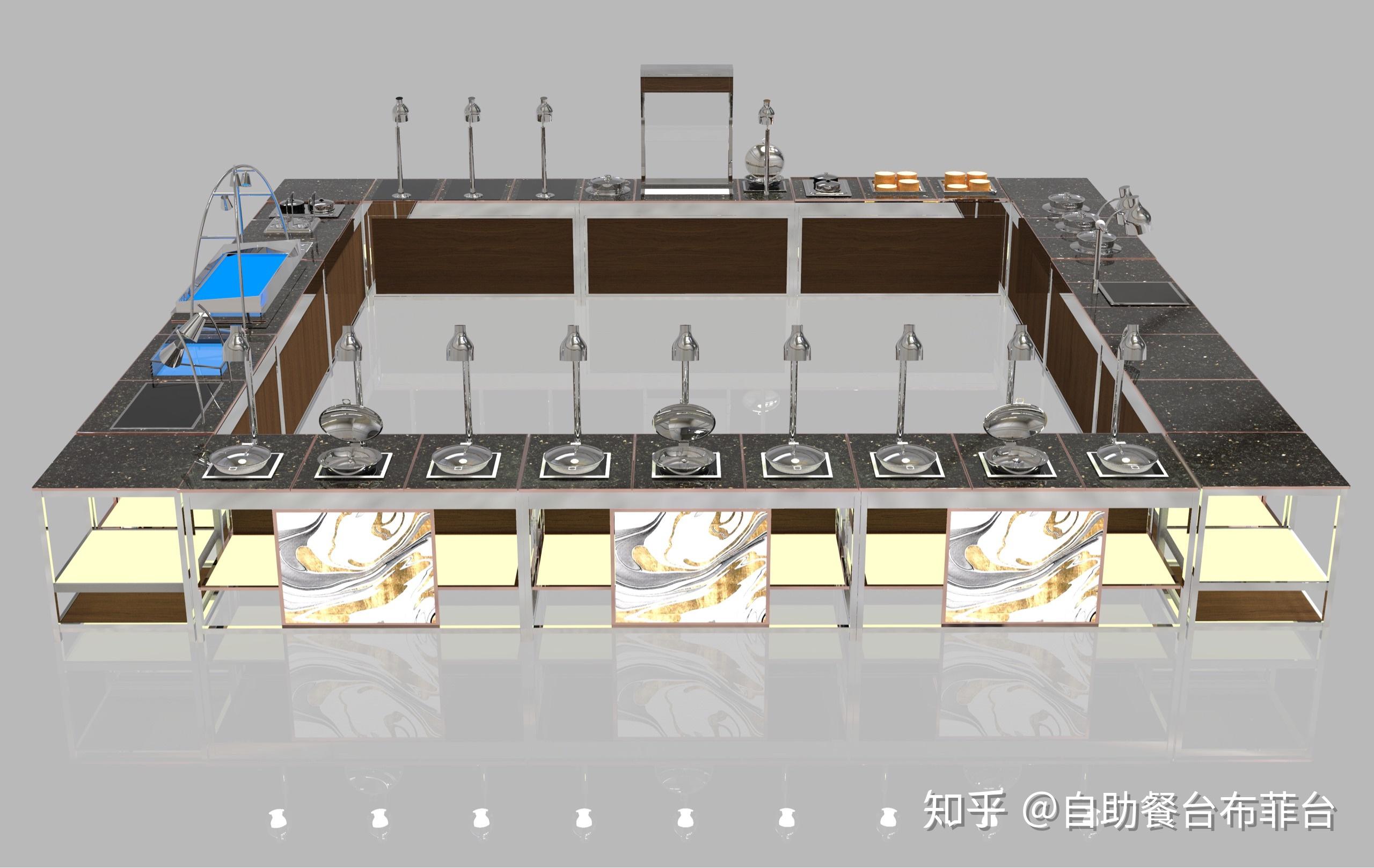 酒店折叠布菲台设计效果图