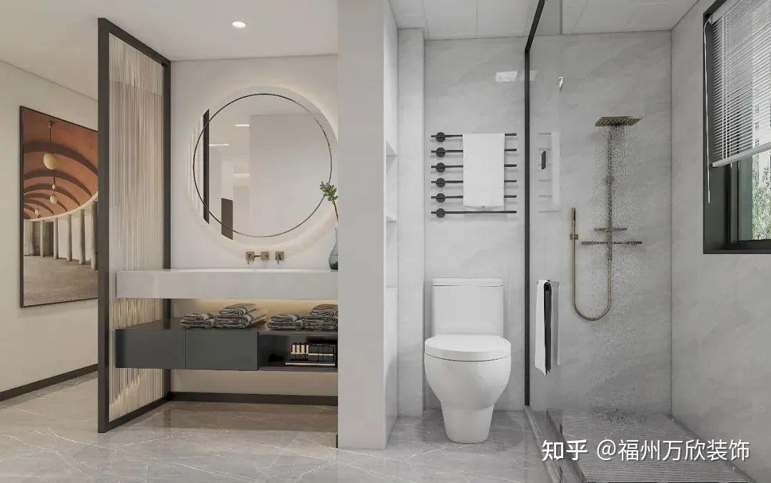 干湿分离卫生间设计,可以使用哪几种隔断方式? - 知乎