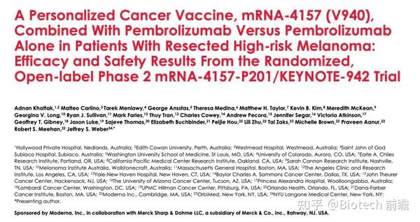 柳叶刀丨mRNA-4157联合K药辅助治疗黑色素瘤II期研究 - 知乎