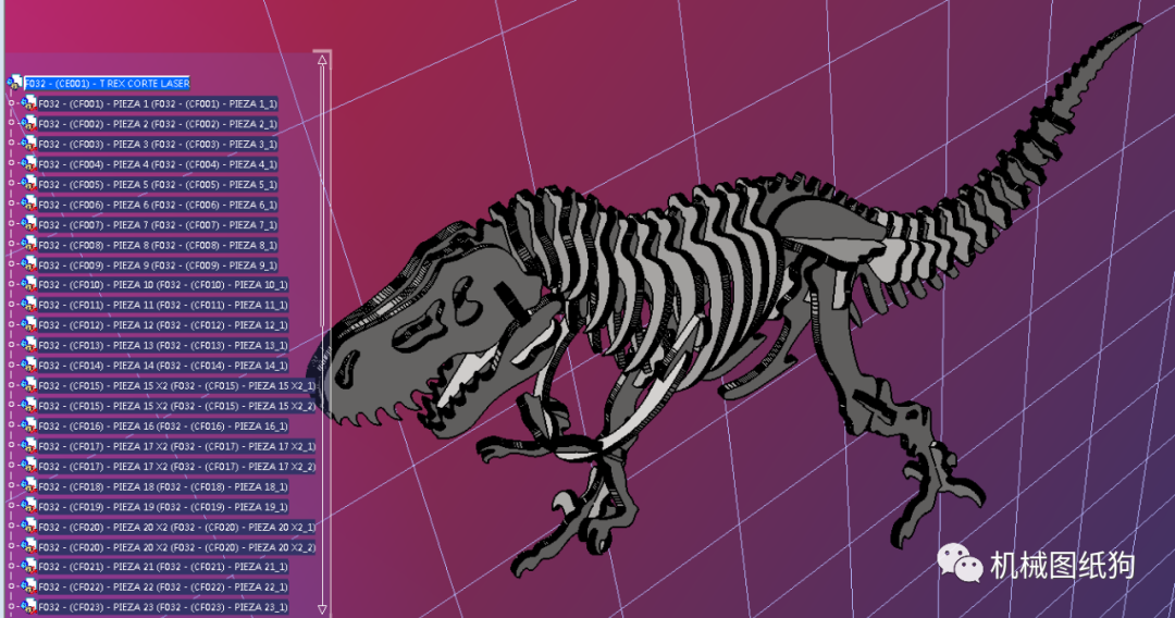 生活艺术trex恐龙拼装模型3d图纸inventor设计附stp