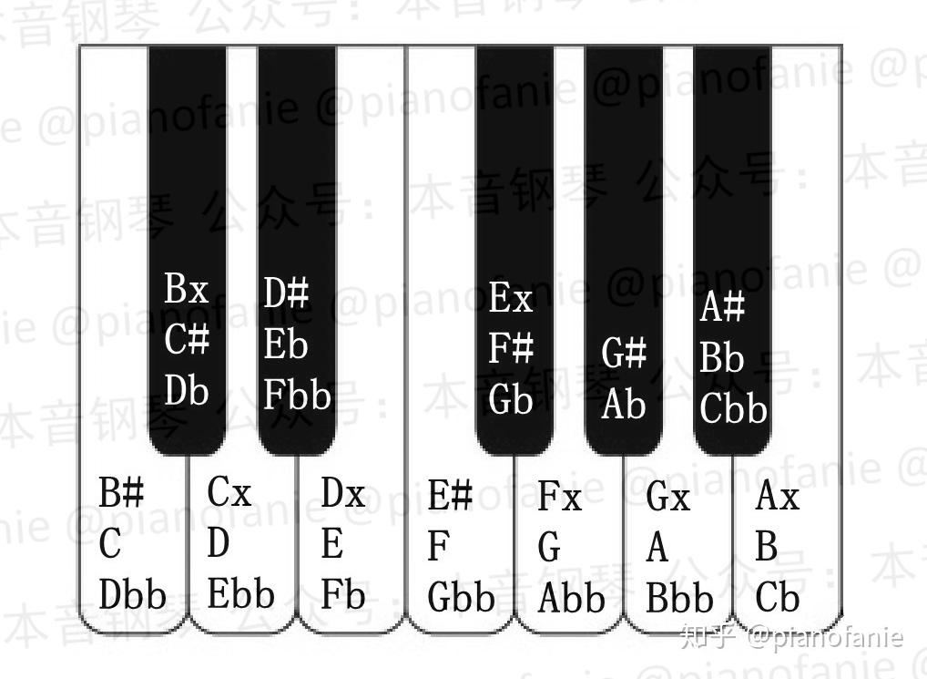钢琴等音表图片