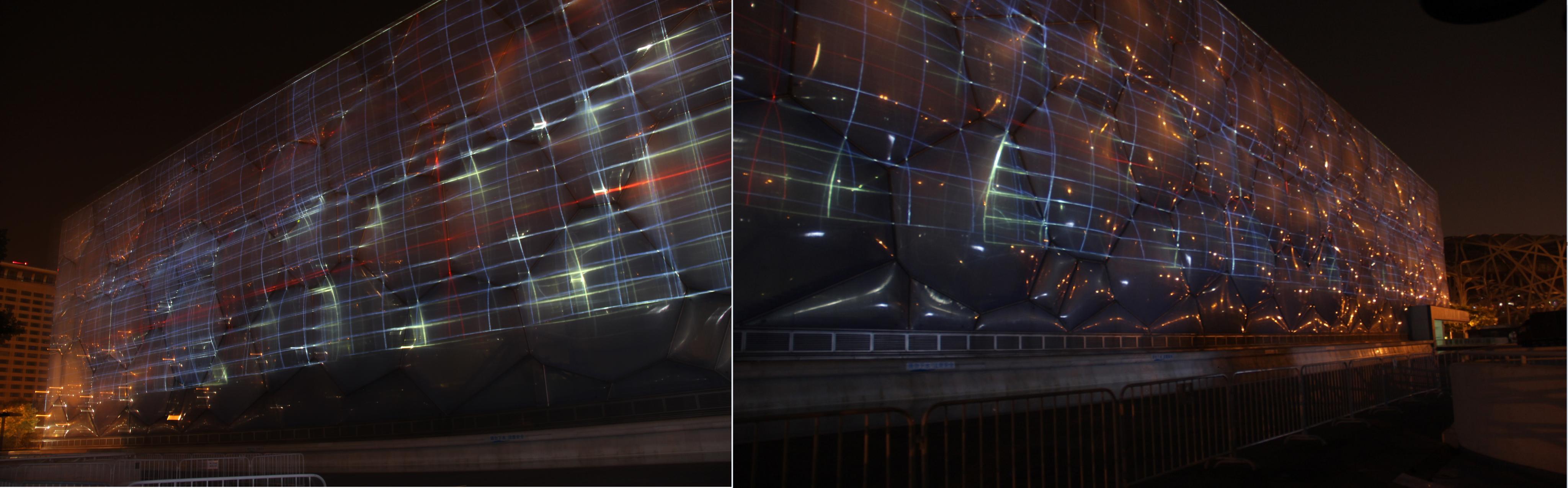 3dmapping点亮水立方177mx25巨幕投影