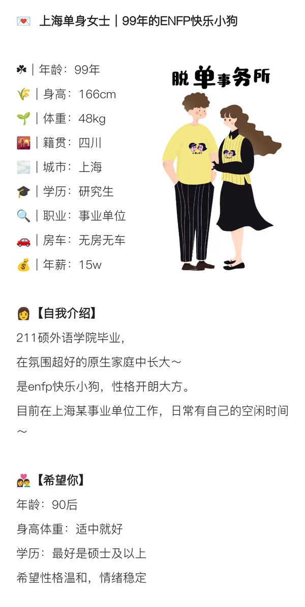 上海单身女士｜99年enfp的快乐小狗 - 知乎