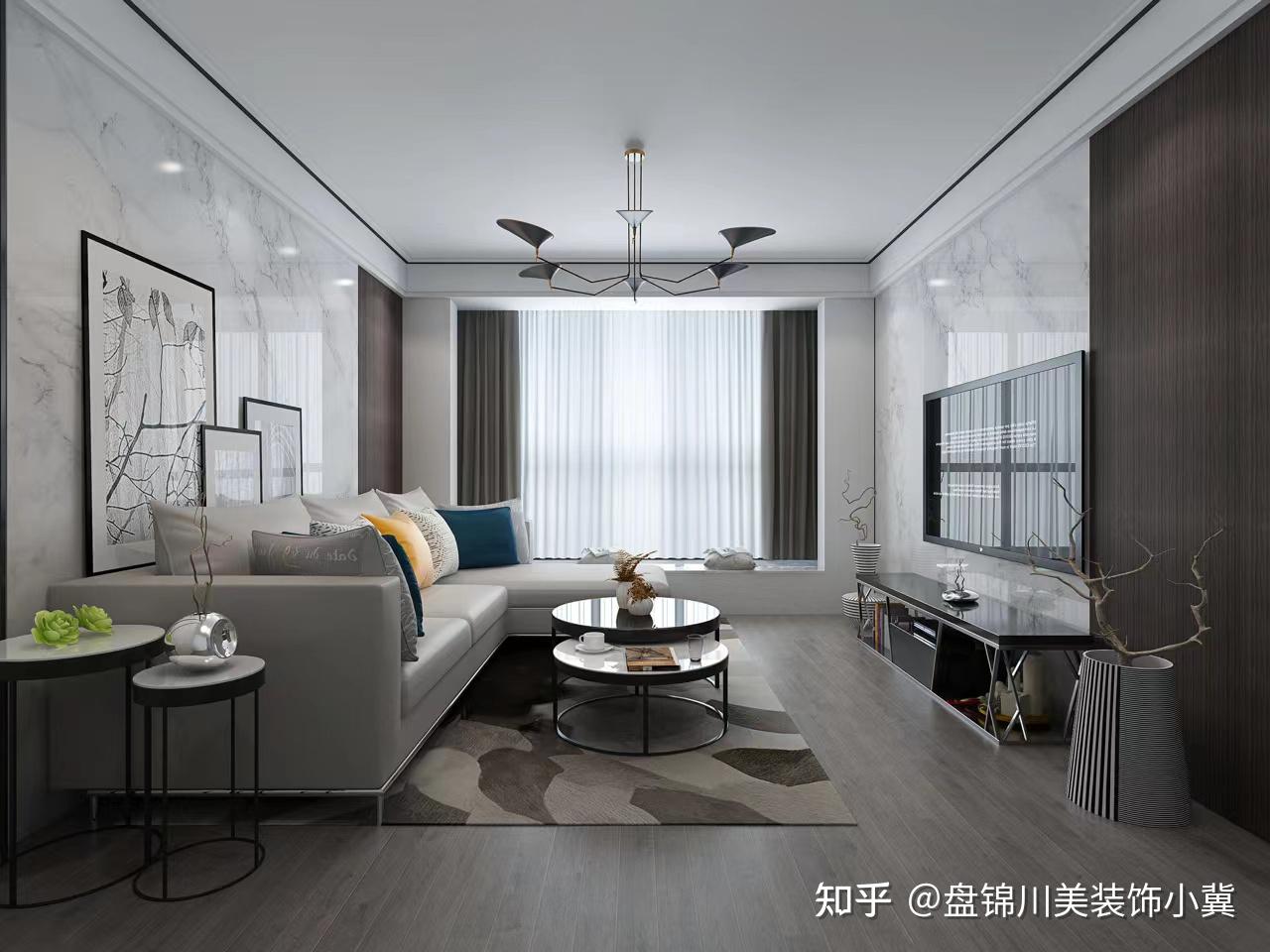 经典黑白灰现代风格客厅装修设计 - 知乎