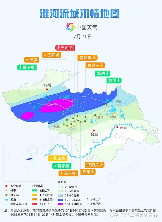 圖4 淮河流域汛情地圖一例1971年的淮河流域規劃提出了