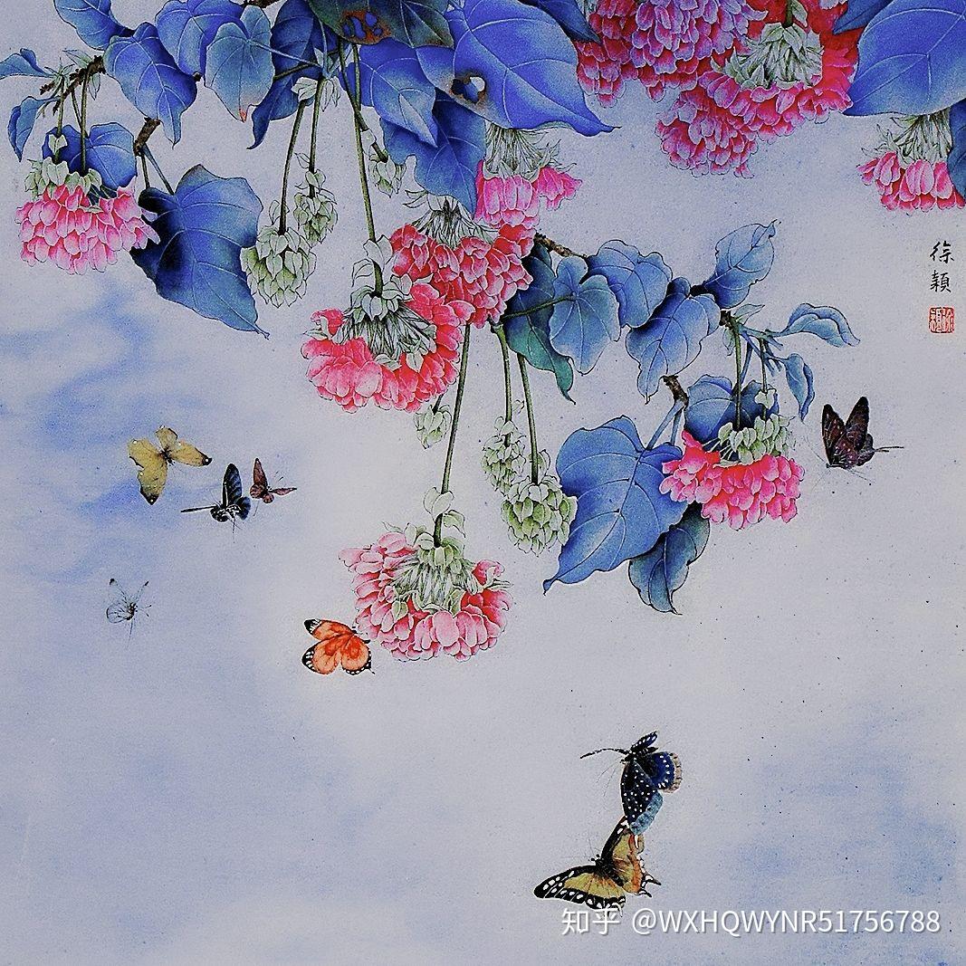 徐颖画家非洲芙蓉国画作品欣赏