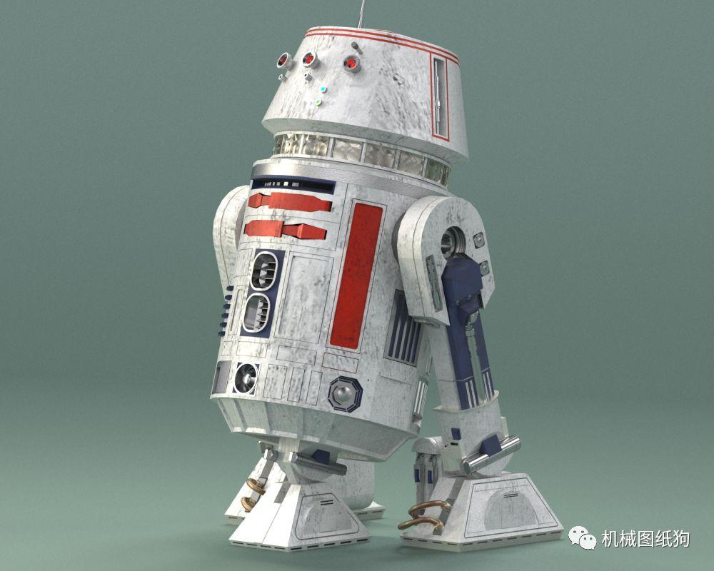 机器人r5d4星球大战机器人造型3d图纸stp格式