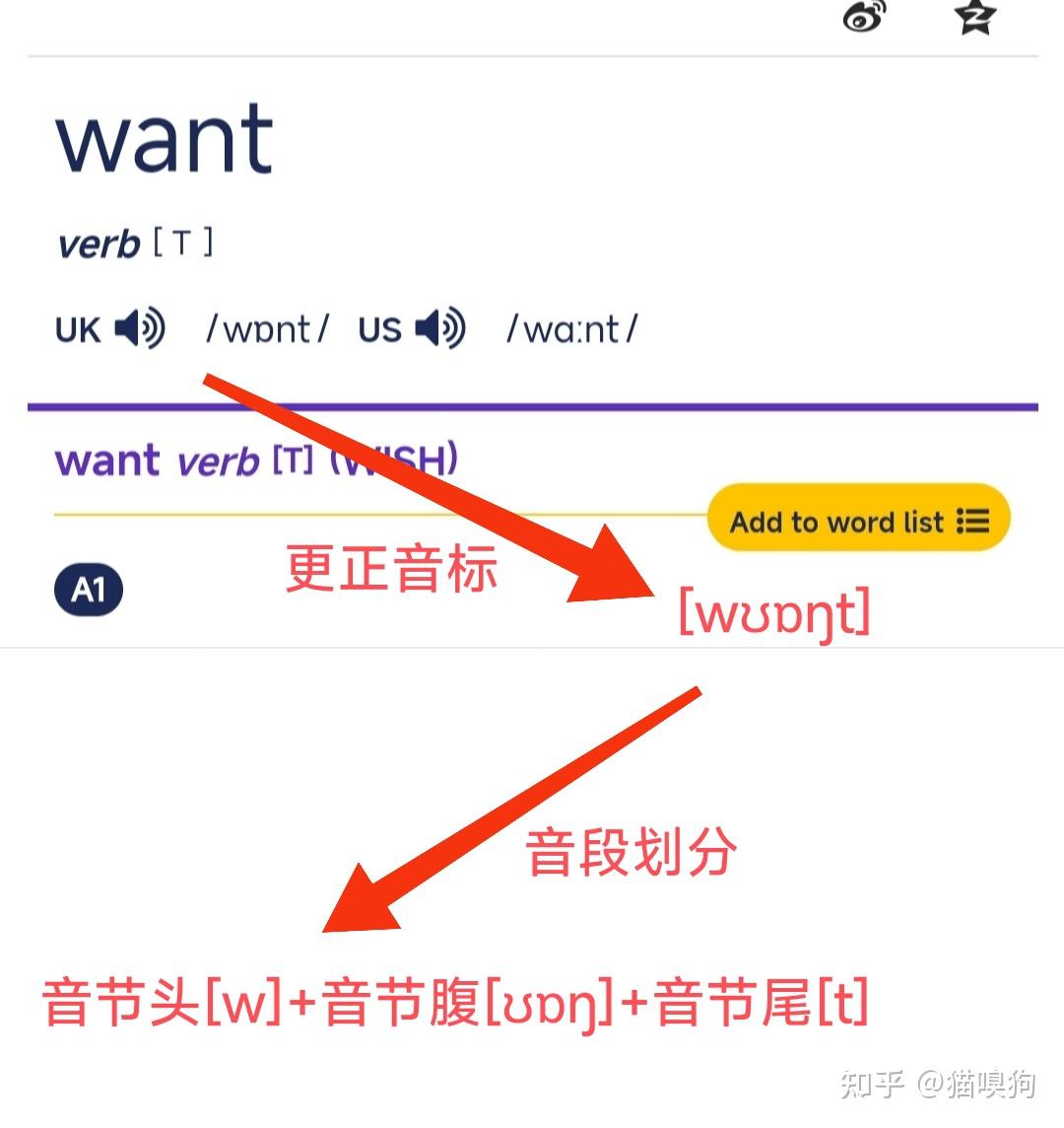 英音单词want的两种发音示范比较 - 知乎