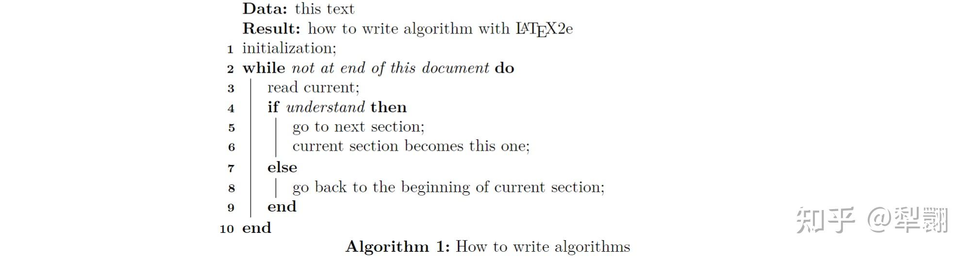 LaTeX 写作 - 伪代码 - algorithm2e - 知乎