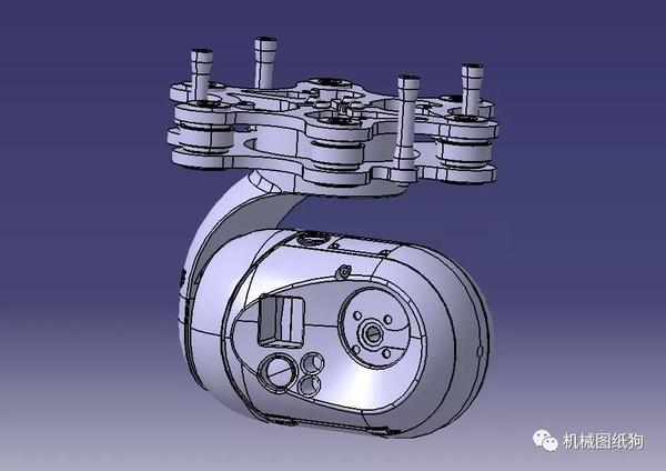 工程機械gopro三軸萬向節雲臺造型3d模型圖紙stp格式