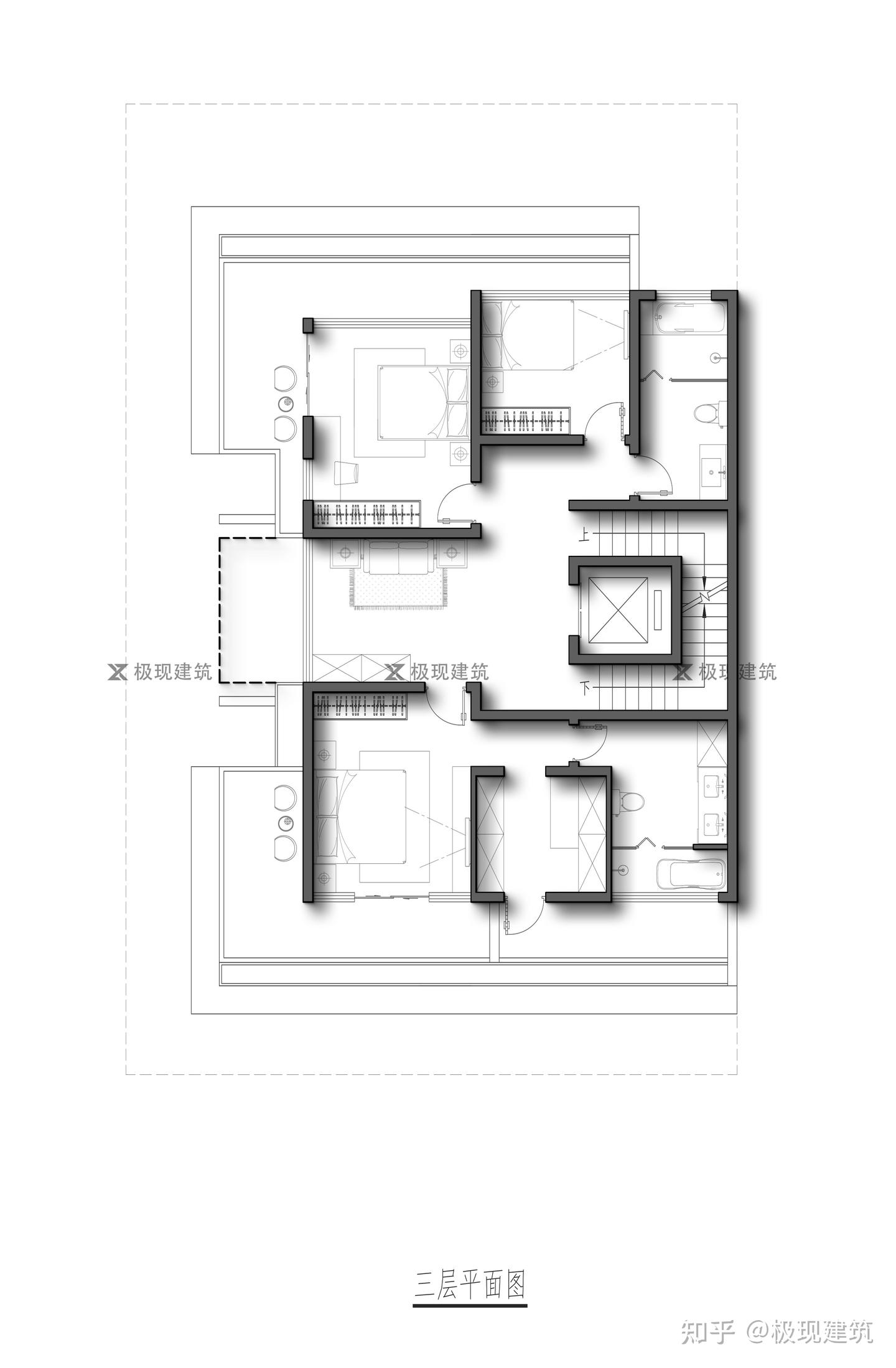 三层现代风格自建别墅丨平面图+效果图+实景 - 知乎