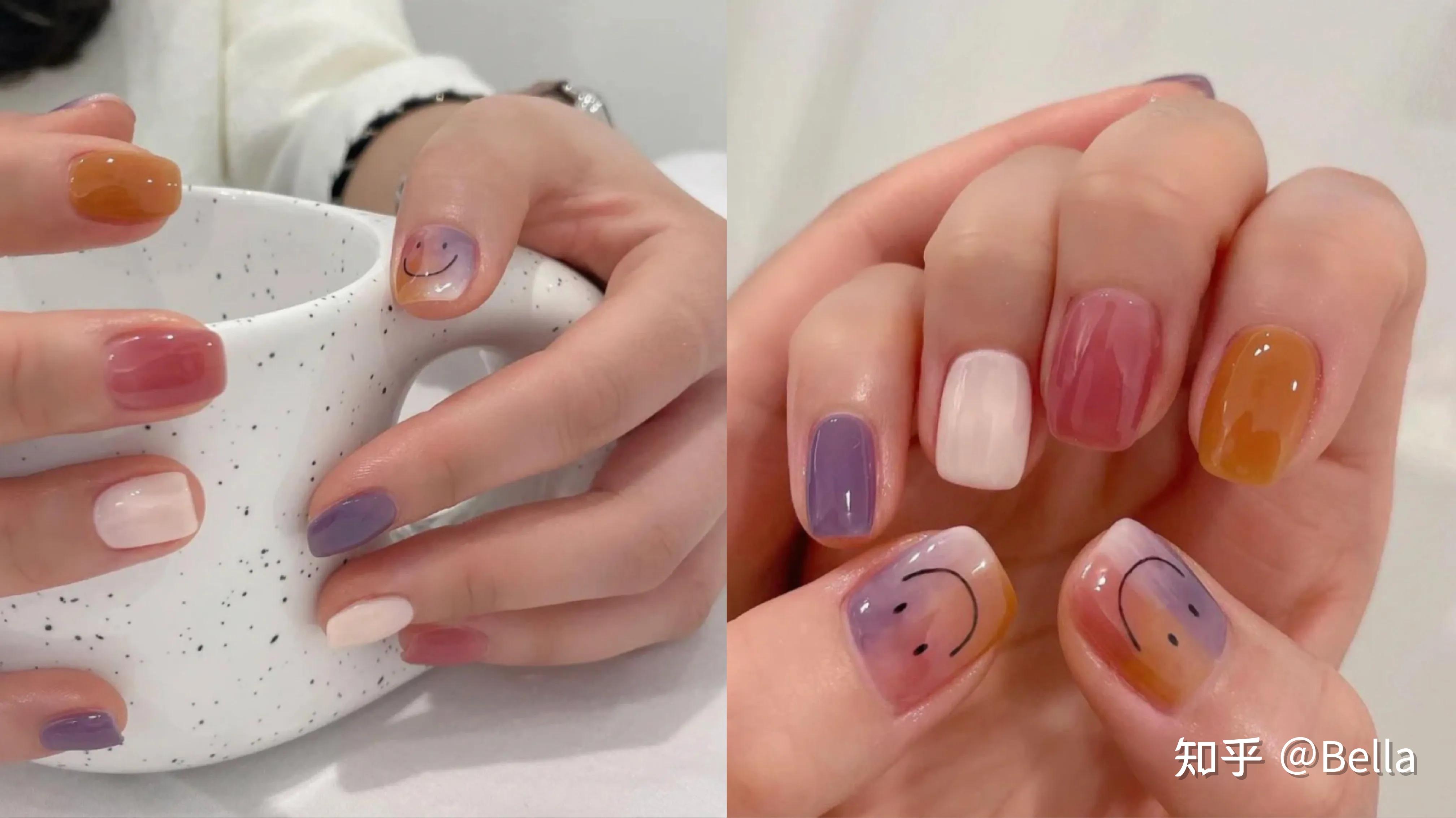 高级不撞款的晕染美甲活泼可爱冰淇凌样式软糯甜美