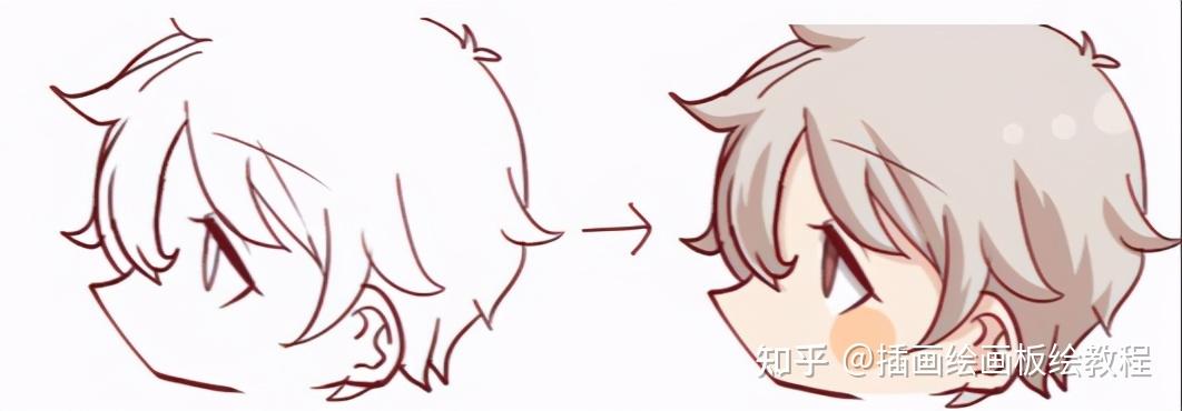 教你q版人物不同角度脸部画法教程!