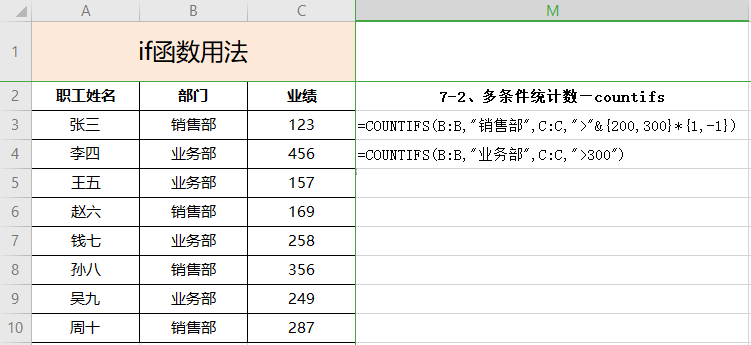 常用excel函数公式if/sumif/countif的详细用法(建议收藏)