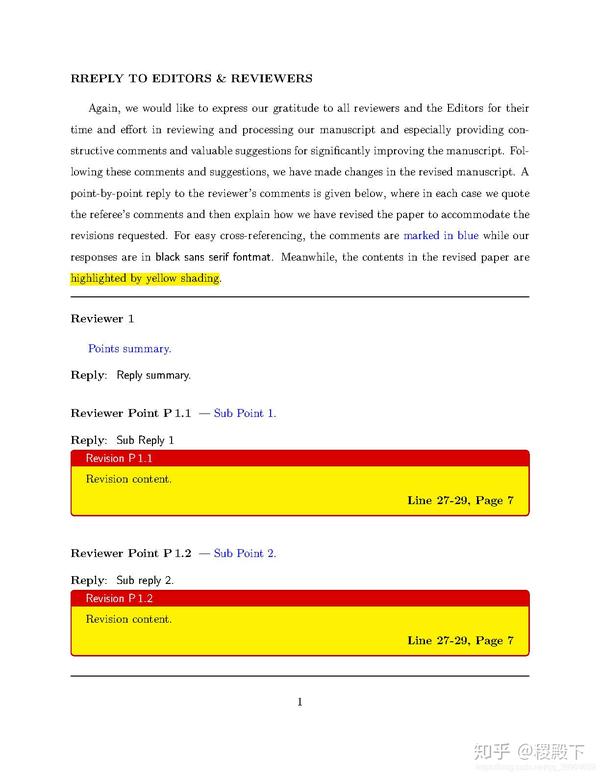 LaTeX Template For Responce To Reviewers - 知乎