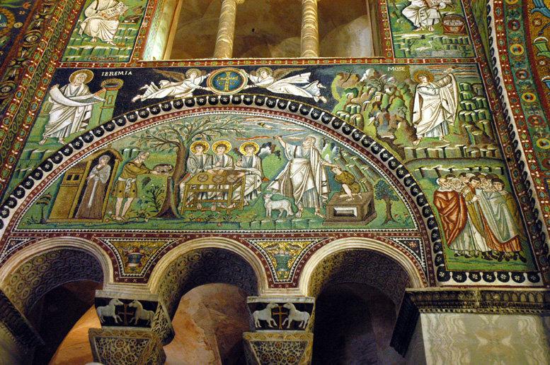 世界文化遗产:拉文纳古迹中的马赛克:圣维塔莱教堂,约540年(查士丁尼