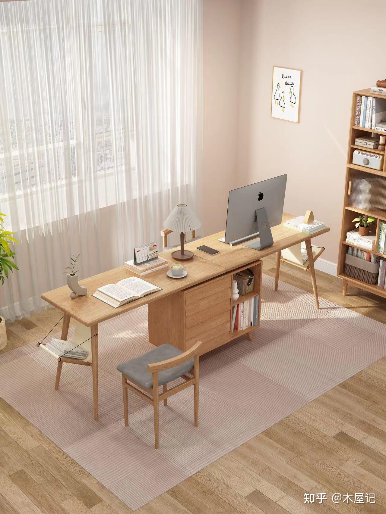 开放式双人书桌,学习办公氛围感拉满