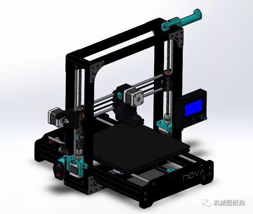 【工程机械】nova i3 桌面级3d打印机模型3d图纸 solidworks设计 附st