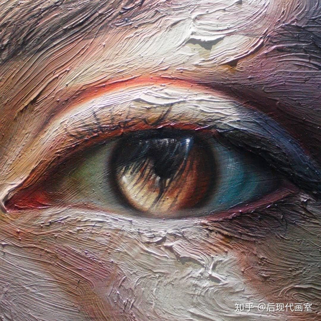 油画人物眼部细节艺术家maldhamohamed