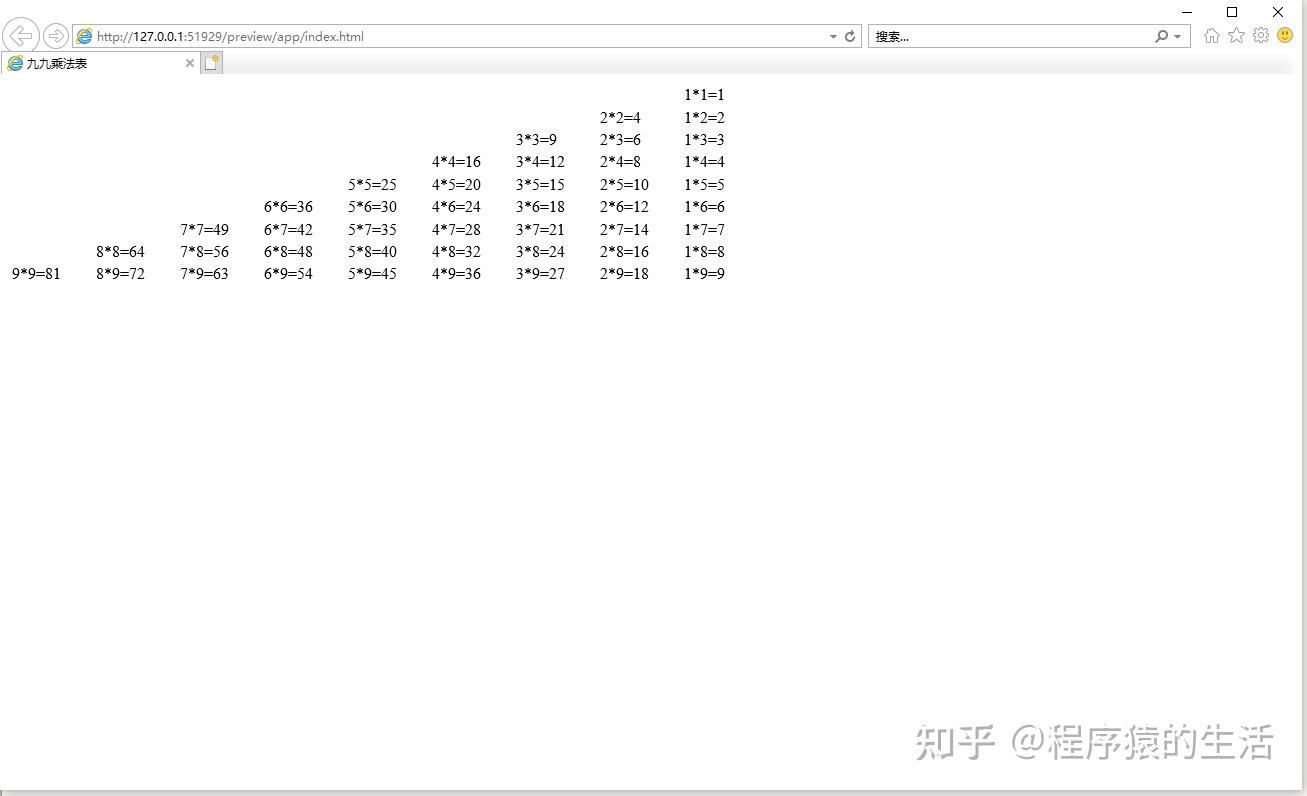 Javascript实现九九乘法表四种方法（附代码） 知乎