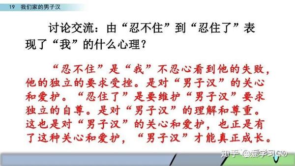 部编版四年级下册第19课《我们家的男子汉》图文讲解