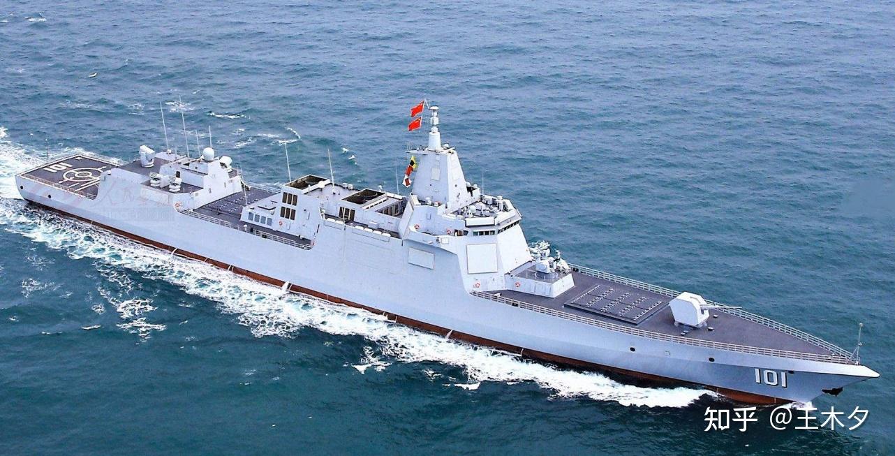 055型驱逐舰,采用了112单元的垂直发射系统055型导弹驱逐舰被认为是除