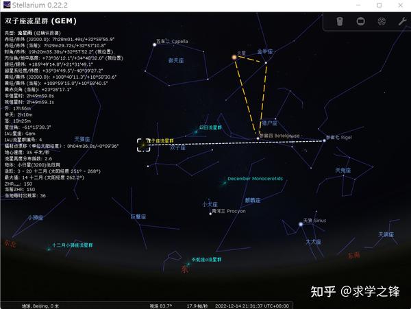 图解天象系列——2022年12月14日 双子座流星雨极大 - 知乎