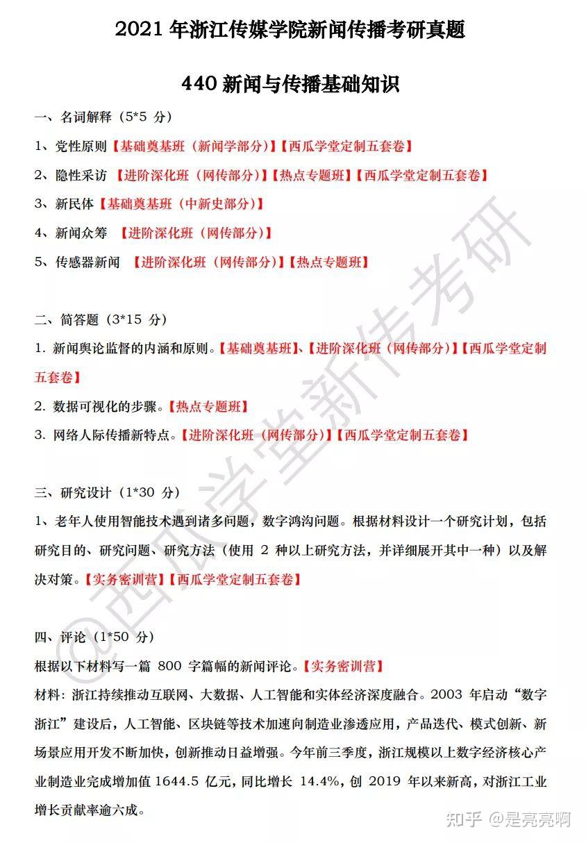 浙江传媒学院新传考研报考优势真题分析