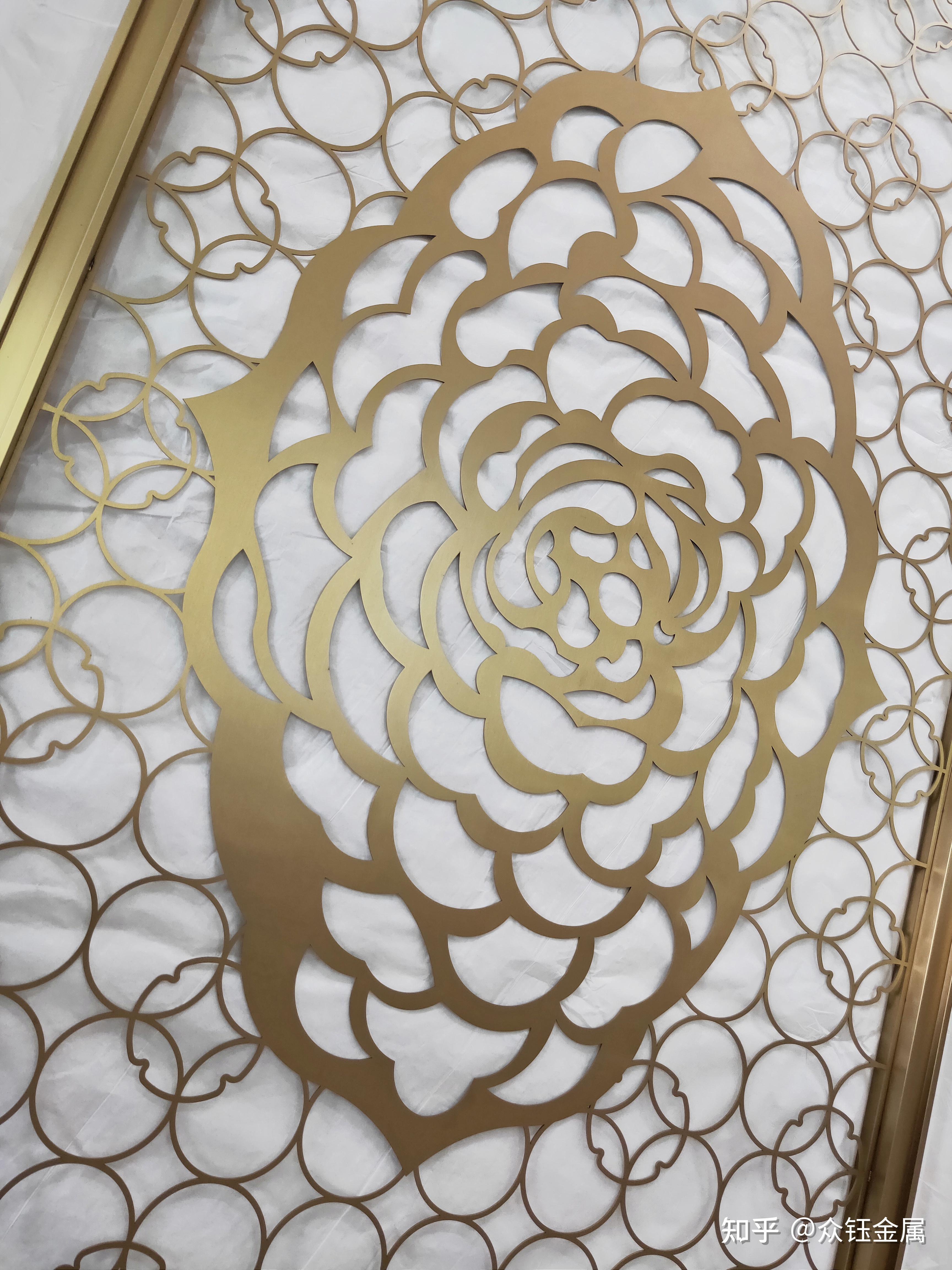 不锈钢激光钛金屏风实心钢板切割图案隔断