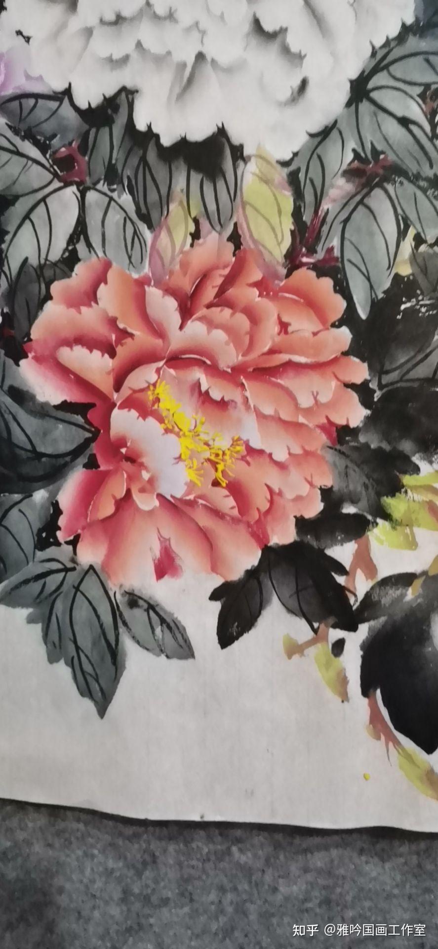 王艳老师亲手示范牡丹叶子调色以及画法