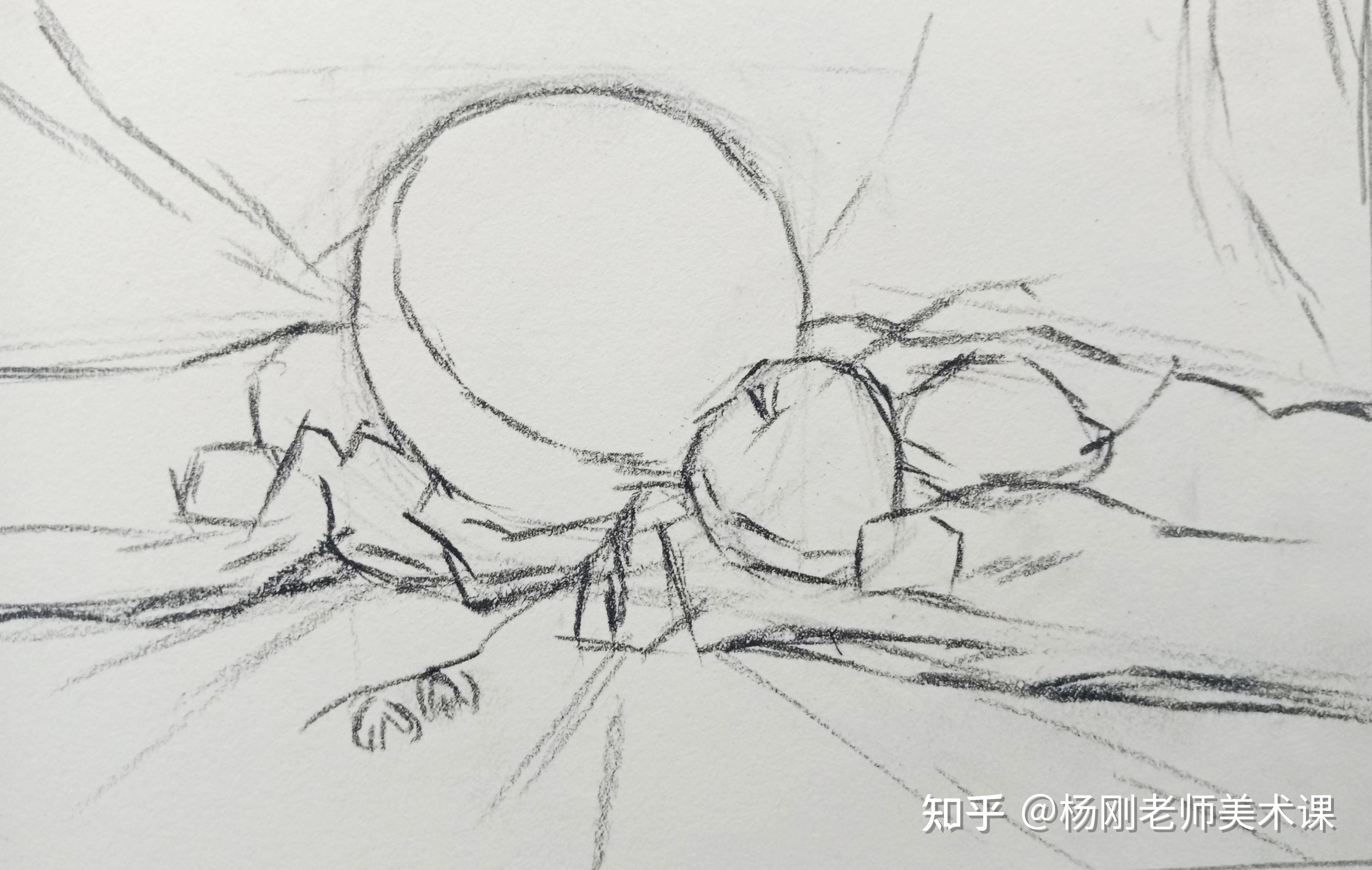 素描静物组合几何体球体与水果步骤 - 知乎
