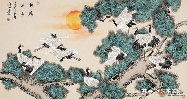 国画仙鹤图的吉祥寓意,国画仙鹤图适合挂在家里吗