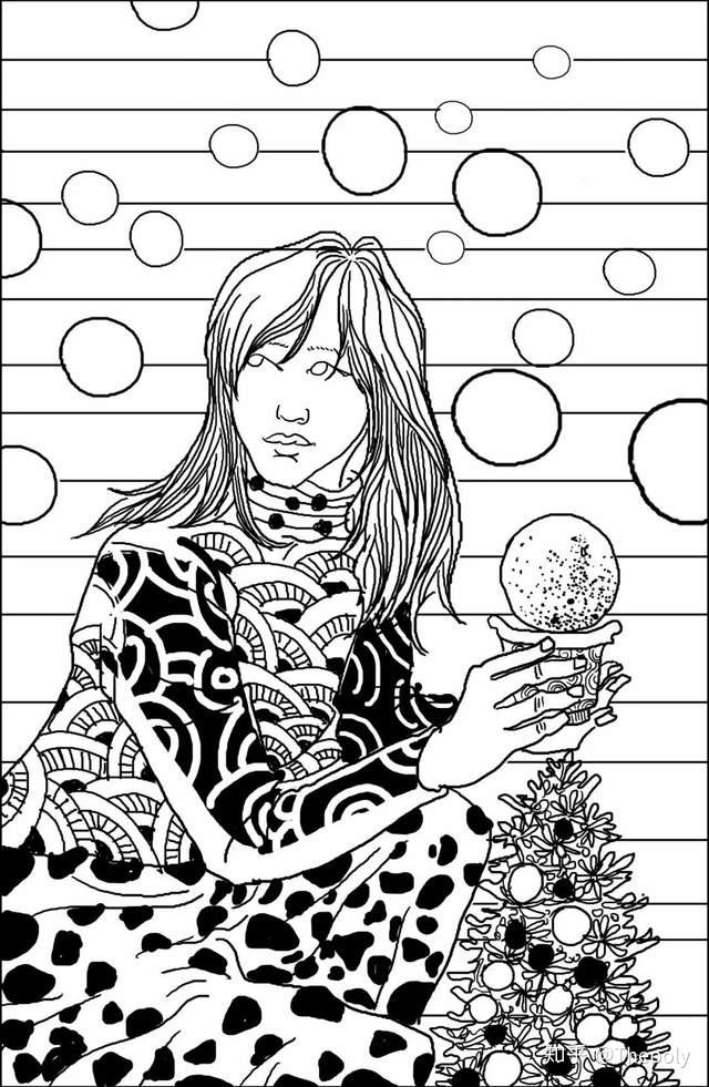 自画像线描装饰画