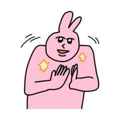 粉红兔子表情包原图图片
