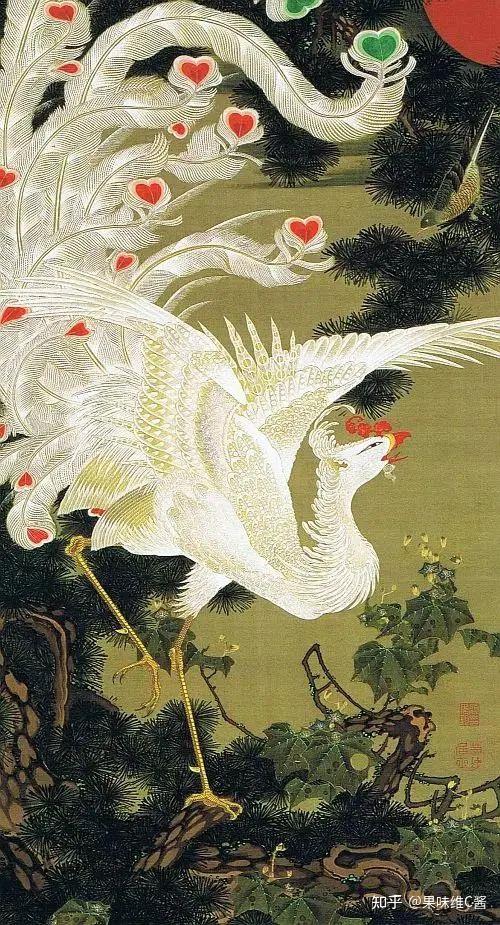 ♥【伊藤三春】水墨画／孔雀／日本画♥