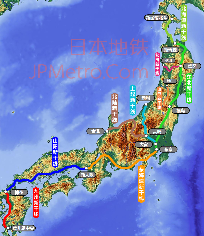 日本新干线最长线路图片